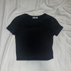 Black Cropped T-Shirt